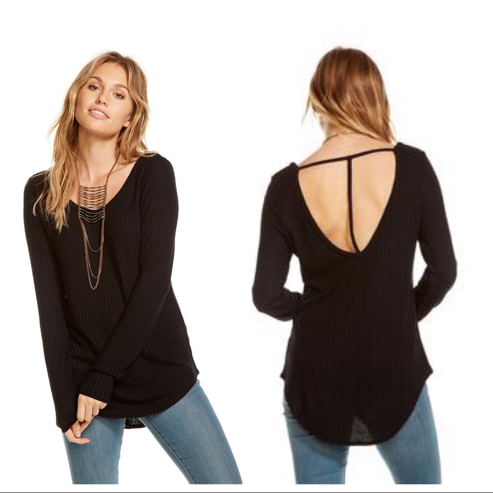 Chaser Black T-Back Long Sleeve Thermal